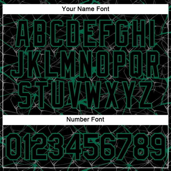 Custom Black Kelly Green 3D Pattern Design Abstract Network Performance T-Shirt