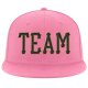 Custom Pink Black-Old Gold Stitched Adjustable Snapback Hat