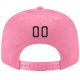 Custom Pink Black-Old Gold Stitched Adjustable Snapback Hat