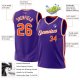 Custom Purple Orange-White Authentic Throwback Basketball Jersey